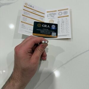 Moissanite Earrings with GRA Certification - White